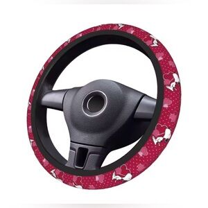 Snoopy Pink Heart Pattern Steering Wheel Cover
